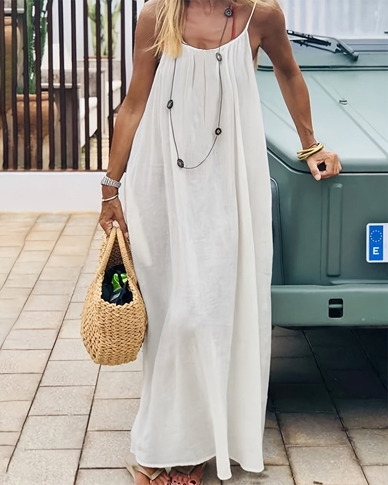 Damen Rückenfreies Cami-Kleid in Uni-Farbe