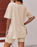 2-Piece Biker Short Lounge Set for Everyday Wear