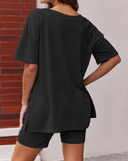 2-Piece Biker Short Lounge Set for Everyday Wear