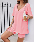 2-Piece Biker Short Lounge Set for Everyday Wear