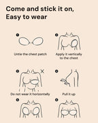 2 paires de soutien-gorge push-up adhésif invisible à fermeture frontale