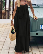 Damen Rückenfreies Cami-Kleid in Uni-Farbe