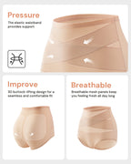 5-Pack Plus-Size High-Waist Cross Tummy Control Panties