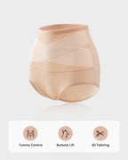 5-Pack Plus-Size High-Waist Cross Tummy Control Panties