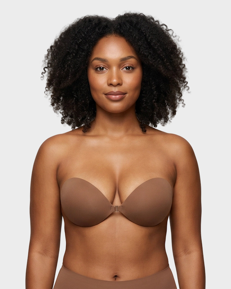 2 paires de soutien-gorge push-up adhésif invisible à fermeture frontale