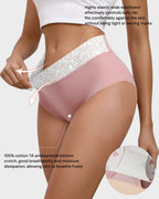 Lot de 6 culottes taille haute en coton doux imprimé cœurs