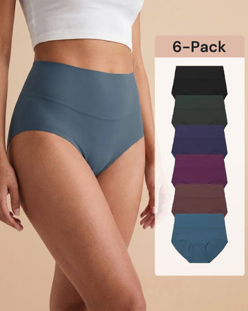 6-Pack Seamless High-Waist No-Show Comfort Panties