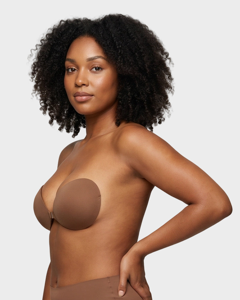 2 paires de soutien-gorge push-up adhésif invisible à fermeture frontale