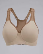 Soutien-gorge de sport couvrant non doublé à armatures externes