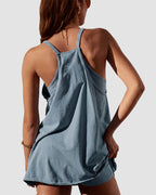 Verstellbares Träger Active Minikleid mit integrierten Shorts & Taschen