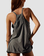 Verstellbares Träger Active Minikleid mit integrierten Shorts & Taschen