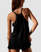 Verstellbares Träger Active Minikleid mit integrierten Shorts & Taschen