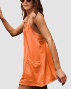 Verstellbares Träger Active Minikleid mit integrierten Shorts & Taschen