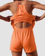 Verstellbares Träger Active Minikleid mit integrierten Shorts & Taschen