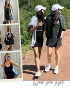 Verstellbares Träger Active Minikleid mit integrierten Shorts & Taschen