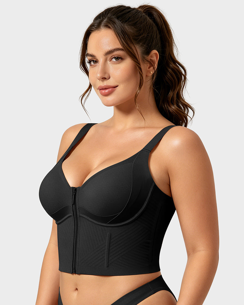 Soutien-gorge long sculptant zippé sur le devant Anti-Gravity™