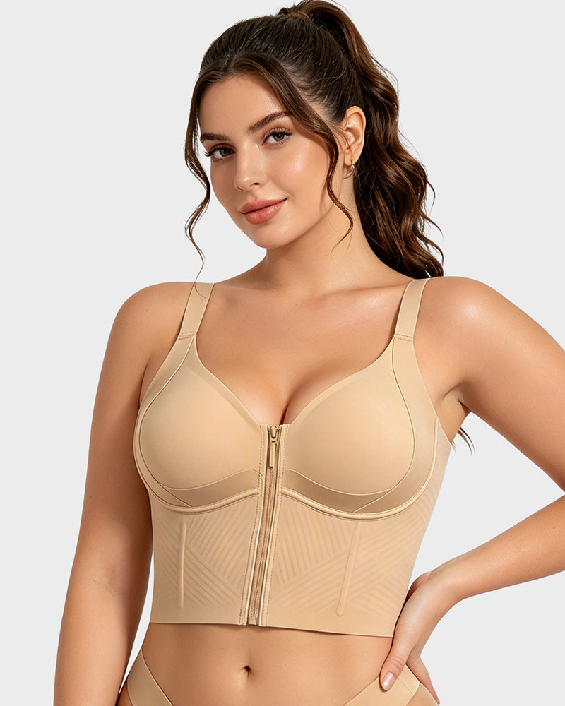 Soutien-gorge long sculptant zippé sur le devant Anti-Gravity™