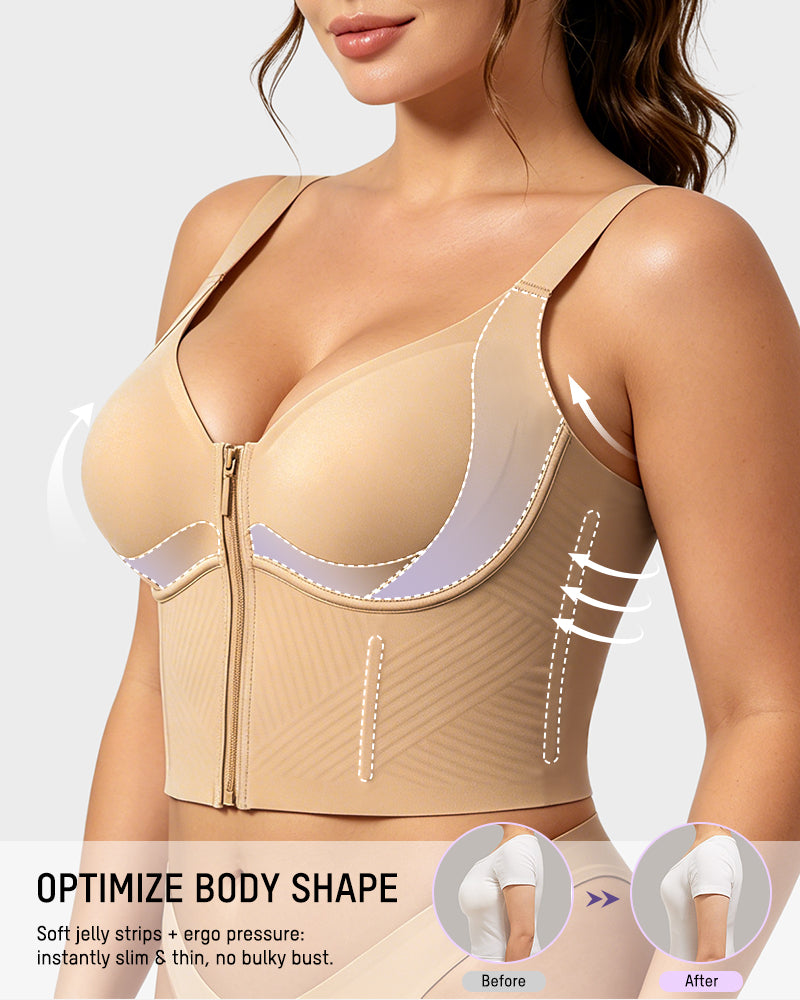 Soutien-gorge long sculptant zippé sur le devant Anti-Gravity™