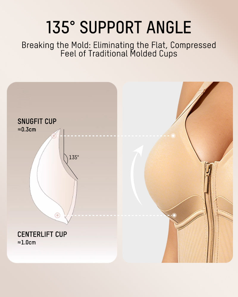 Soutien-gorge long sculptant zippé sur le devant Anti-Gravity™