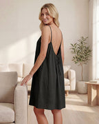Robe longue de détente fluide sans dos