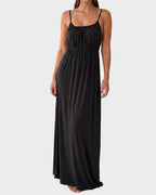 Rückenfreies Maxi-Cami-Kleid mit Tunnelzug
