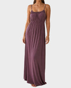 Rückenfreies Maxi-Cami-Kleid mit Tunnelzug