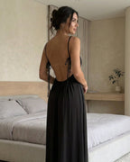 Rückenfreies Maxi-Cami-Kleid mit Tunnelzug