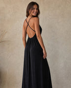 Rückenfreies Maxi-Cami-Kleid mit Tunnelzug