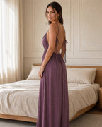 Rückenfreies Maxi-Cami-Kleid mit Tunnelzug