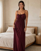 Rückenfreies Maxi-Cami-Kleid mit Tunnelzug