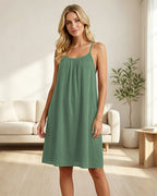 Robe longue de détente fluide sans dos
