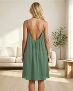 Robe longue de détente fluide sans dos