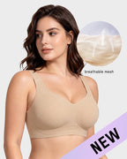 Soutien-gorge lissant sans armatures, sans fil, à couvrance complète