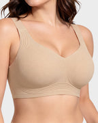 Soutien-gorge lissant sans armatures, sans fil, à couvrance complète