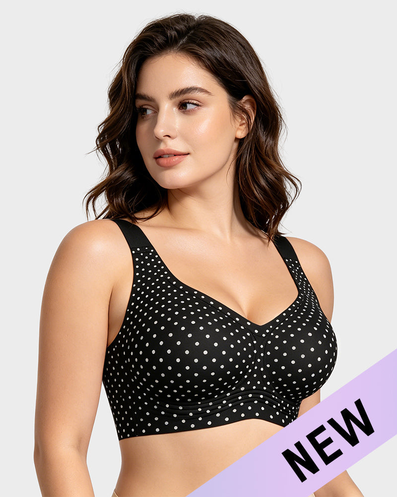 Soutien-gorge lissant sans armatures, sans fil, à couvrance complète