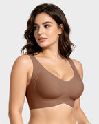 Soutien-gorge lissant sans armatures, sans fil, à couvrance complète