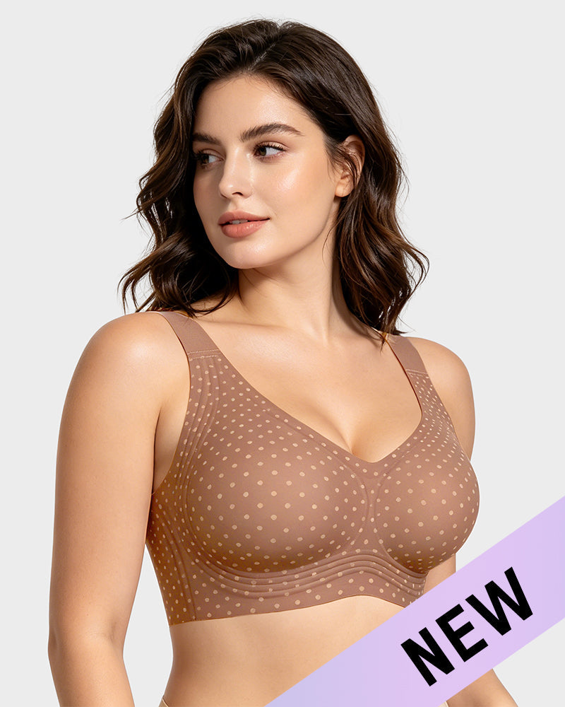 Soutien-gorge lissant sans armatures, sans fil, à couvrance complète
