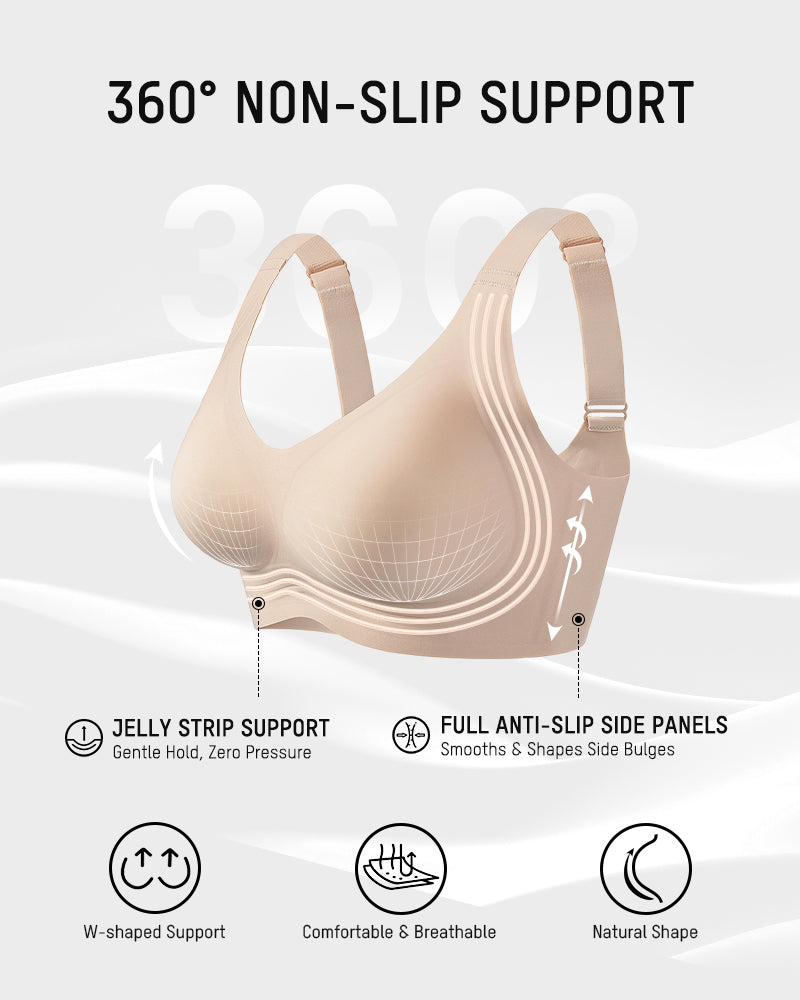 Soutien-gorge lissant sans armatures, sans fil, à couvrance complète