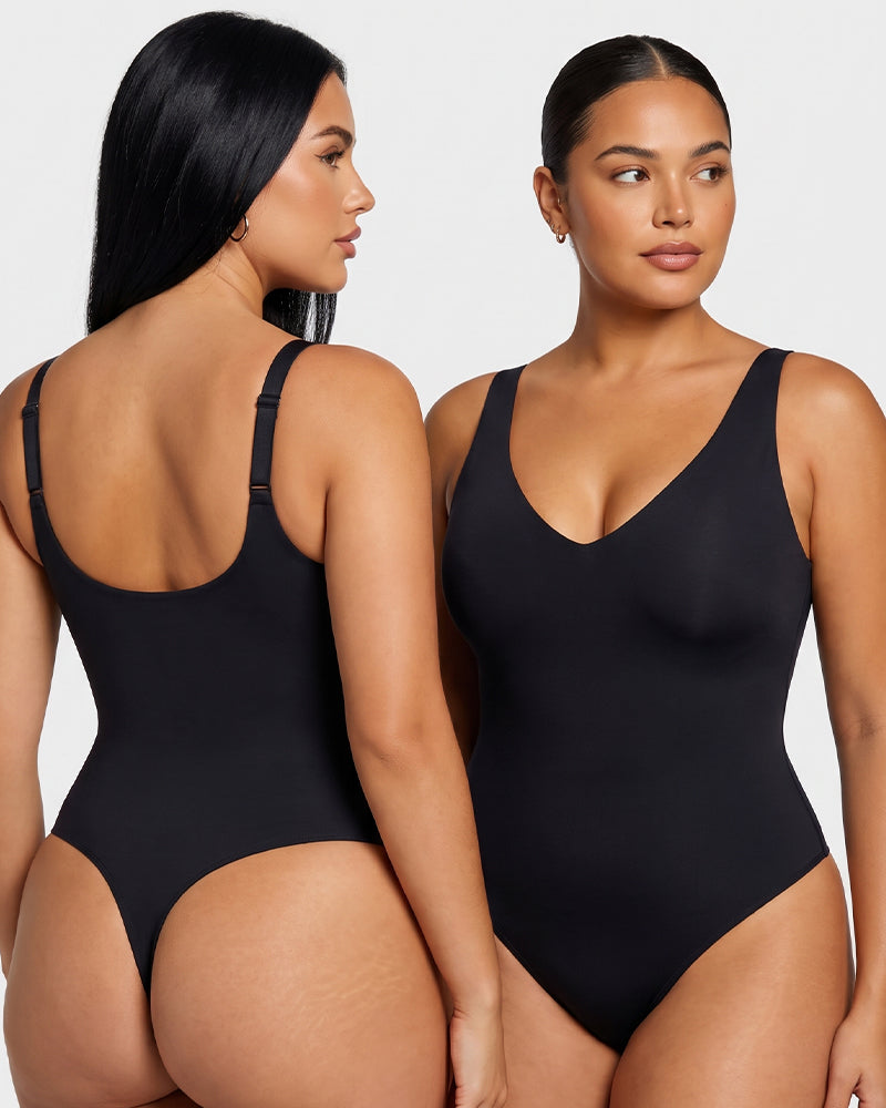 Deep V Shaping Thong Bodysuit