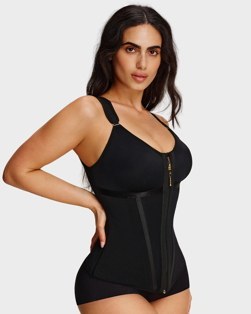 Gaine serre-taille double épaisseur avec soutien-gorge pour contrôle du ventre