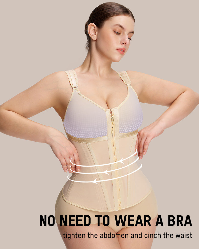 Gaine serre-taille double épaisseur avec soutien-gorge pour contrôle du ventre
