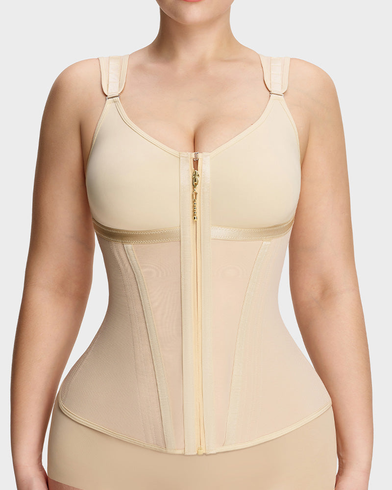 Gaine serre-taille double épaisseur avec soutien-gorge pour contrôle du ventre