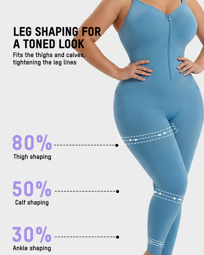 Gaine Sculptante Intégrale Easyslide™ avec Décolleté Plongeant Zippé sur le Devant