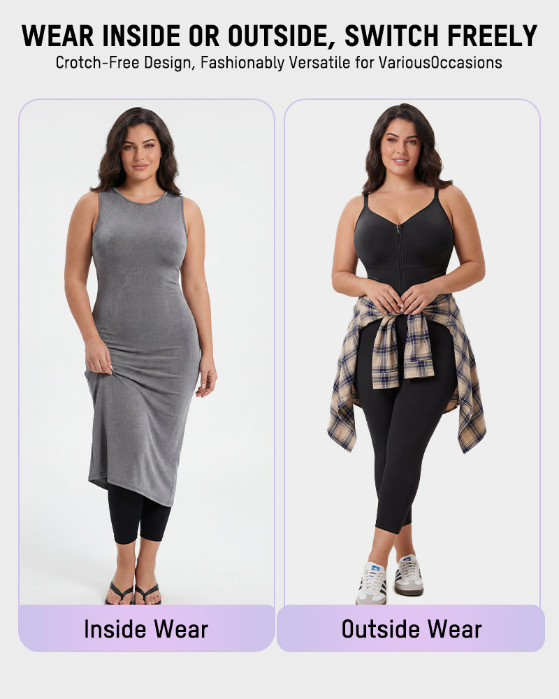 Gaine Sculptante Intégrale Easyslide™ avec Décolleté Plongeant Zippé sur le Devant