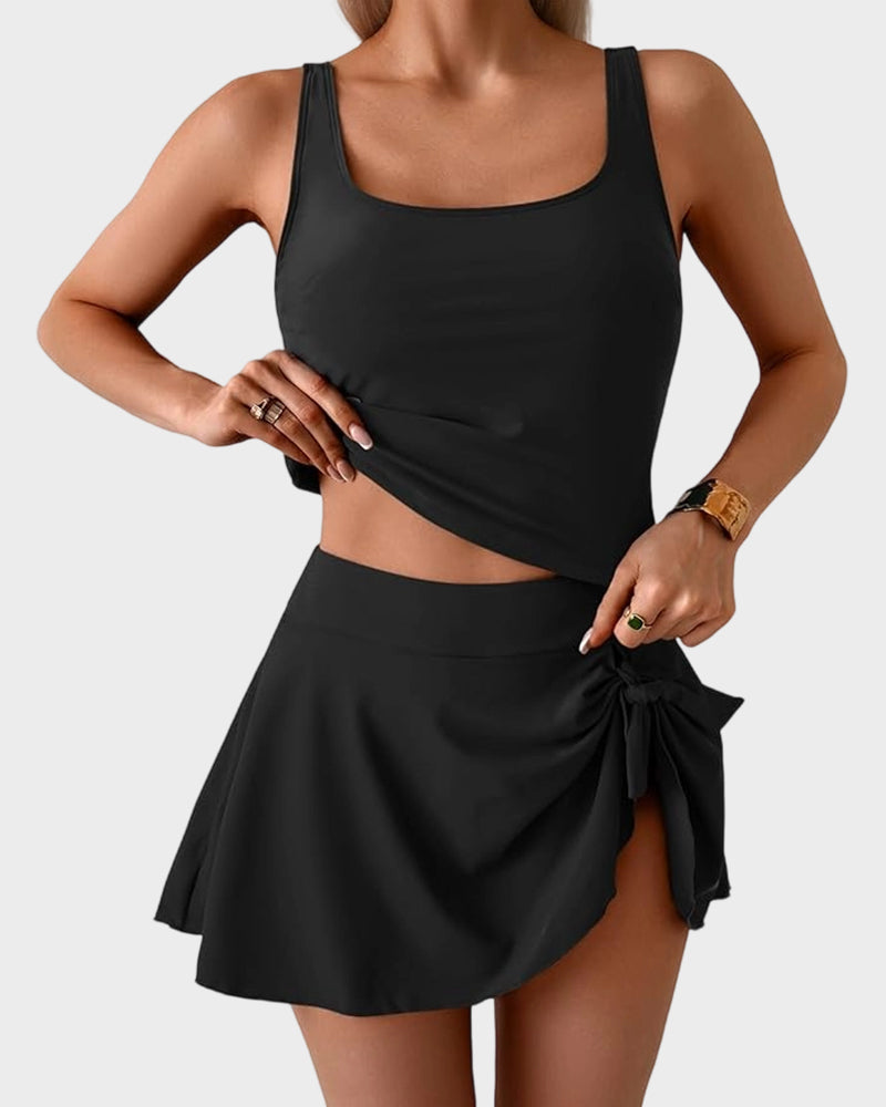 Geblümtes Tankini-Set mit Bauchkontrolle
