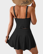 Geblümtes Tankini-Set mit Bauchkontrolle