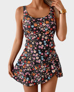 Geblümtes Tankini-Set mit Bauchkontrolle