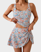 Geblümtes Tankini-Set mit Bauchkontrolle