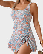 Geblümtes Tankini-Set mit Bauchkontrolle