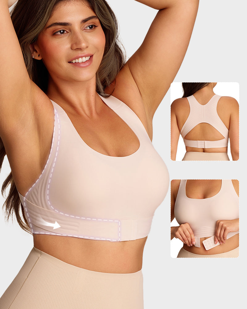 Soutien-gorge de maintien à fermeture avant et dos croisé sans armature
